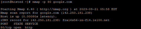 nmap ping to non secured http