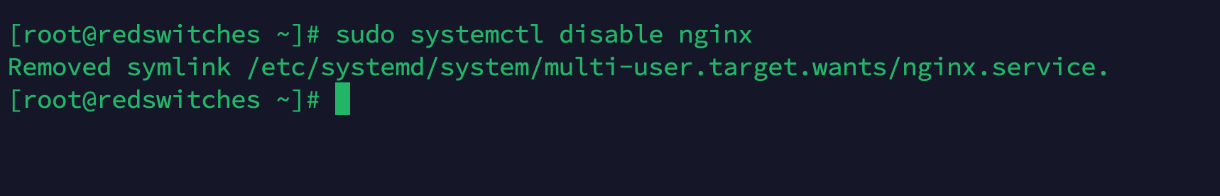 systemctl disable nginx