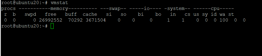 vmstat Command to See Virtual Memory Usage