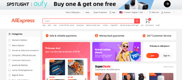 AliExpress best ecommerce website