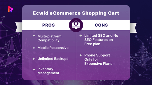 Ecwid eCommerce Shopping Cart pros and cons