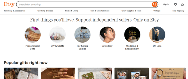 Etsy best ecommerce website