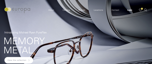 Europa Eyewear best ecommerce website