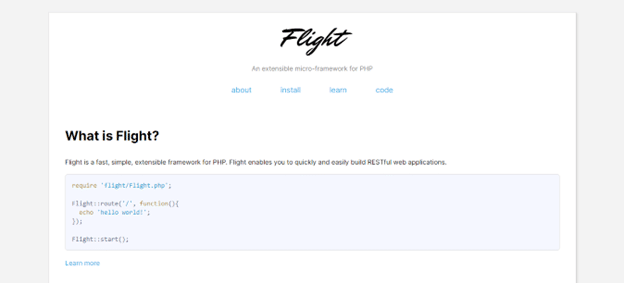 Flight php framework