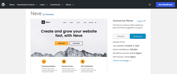 Neve best wordpress themes for blogs