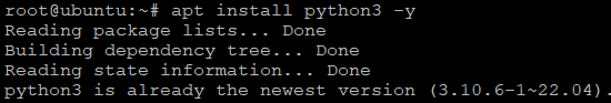 app install python3 -y