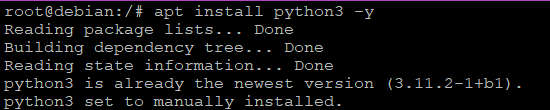 apt install python3 -y