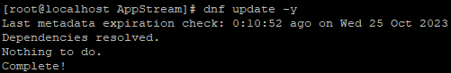 dnf update -y