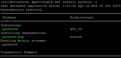dnf install python3 -y