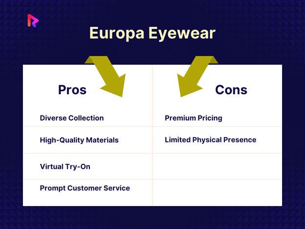 Pros and Cons of Europa Eyewear best ecommerce website