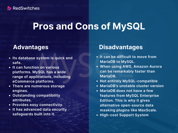 Pros and Cons of MySQL