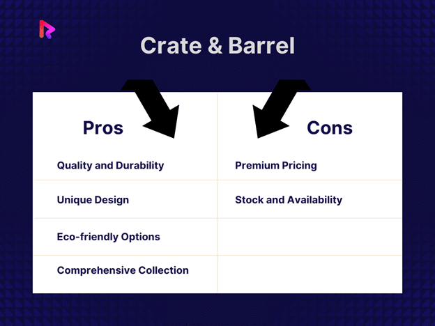 Pros and cons of crate and barrel best ecommerce website