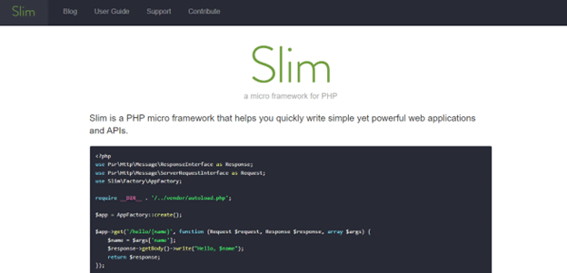 Slim php framework