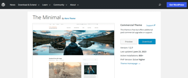 The Minimal best wordpress themes for blogs