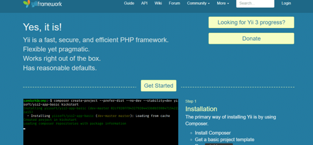 Yii php framework