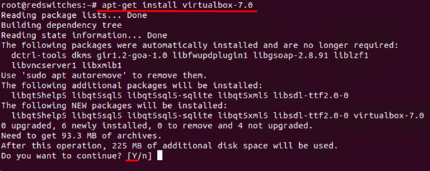apt get install virtual box
