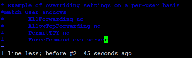 example of overriding settings