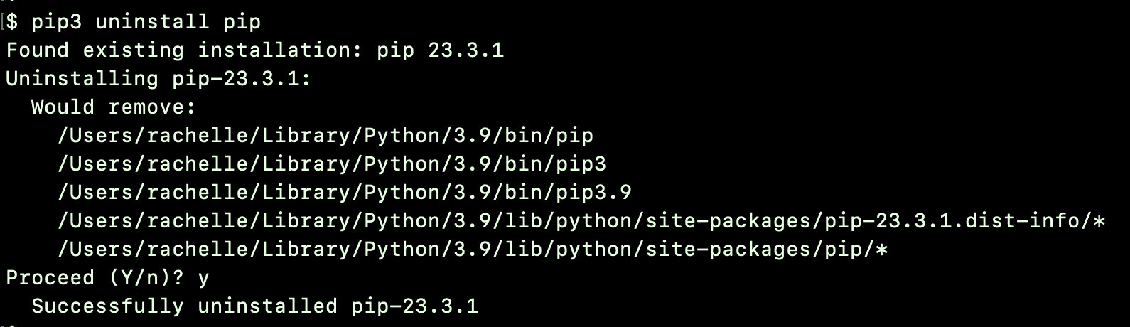 How to Uninstall pip on macOS