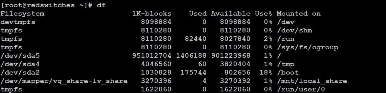 Method #1: Use the df Command to Check the Disk Space in Linux