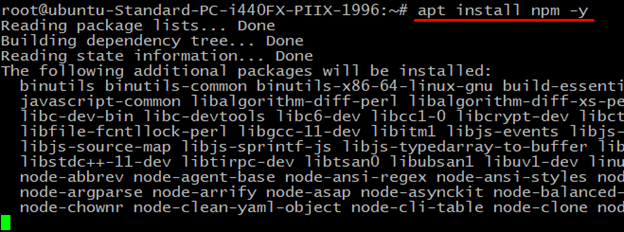 apt install npm -v