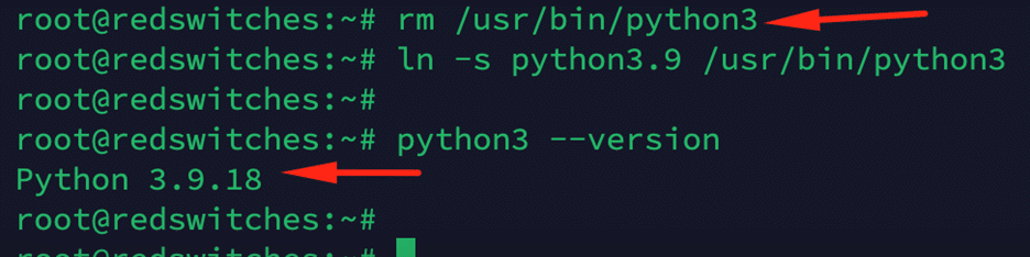 ln -s python 3.9
