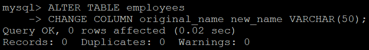 my sql alter table employee