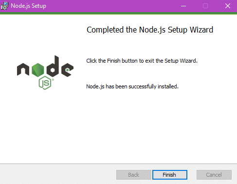 complete node js installation