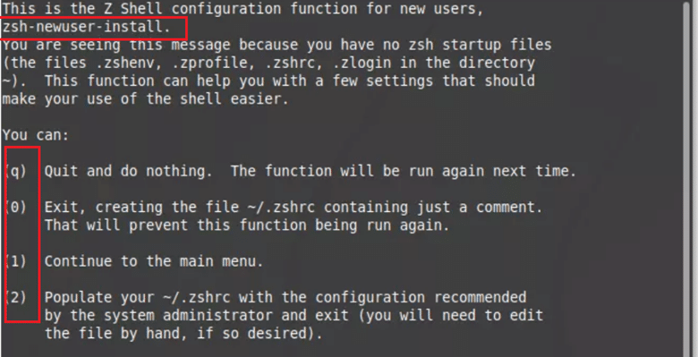 z shell configuration