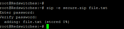 -e: Encrypt the zip Archive With A Password