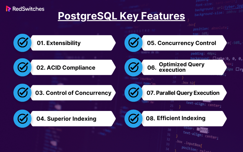Key Features of PostgreSql