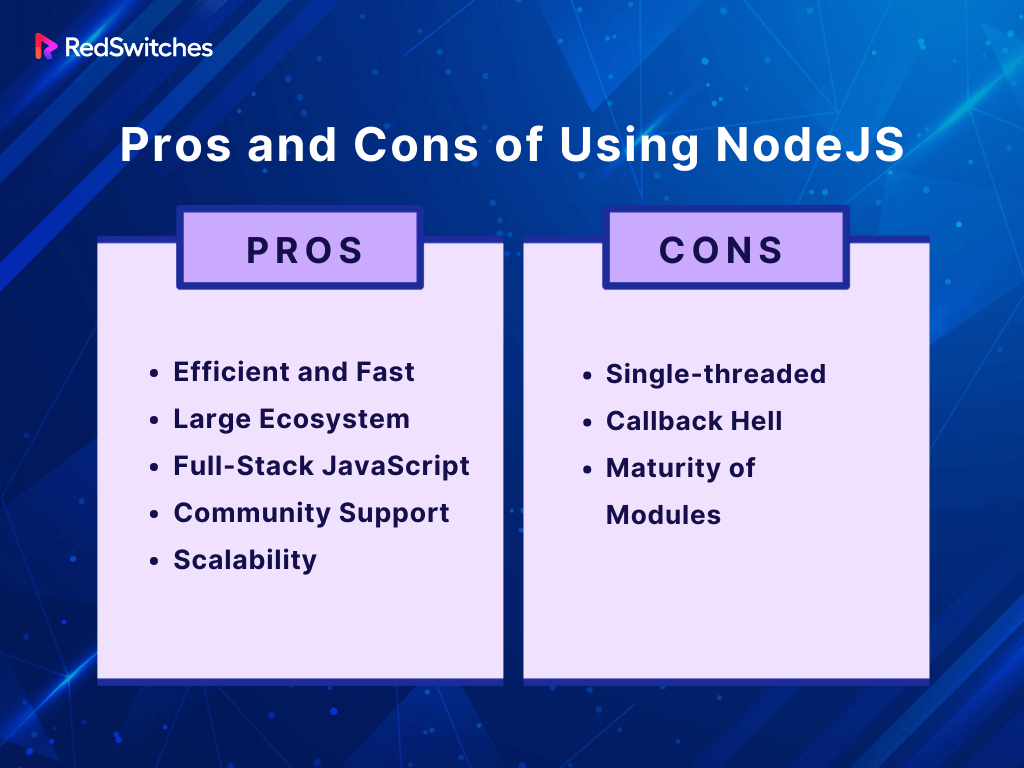 Pros and Cons of Using NodeJS