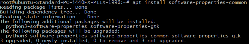 apt install software property output