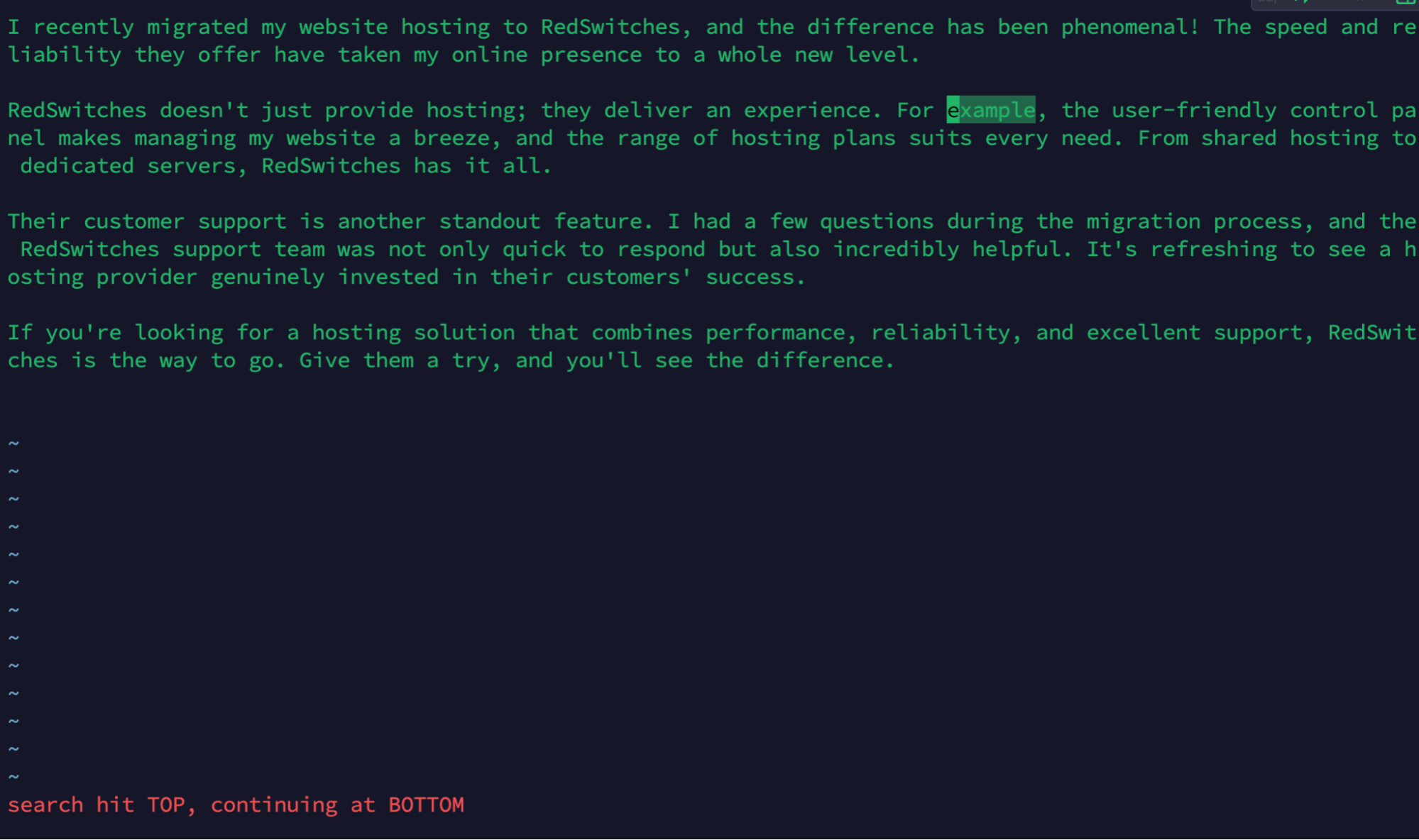 backward word search use case