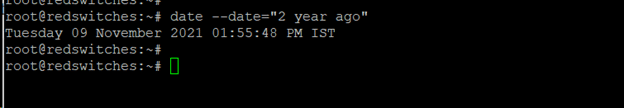 date 2 year ago command in linux