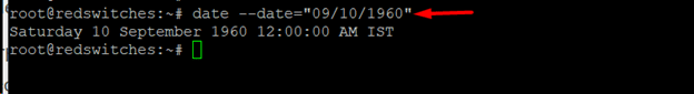 date date 09-10-1960 linux command