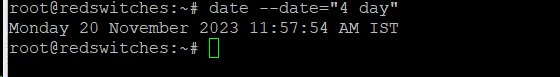 date --date 4 day command in linux 