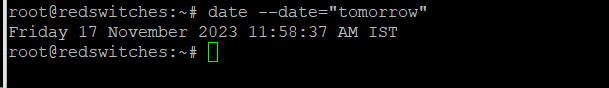 date --date tomorrow command in linux