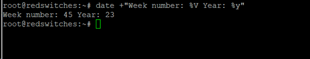 date week number linux command