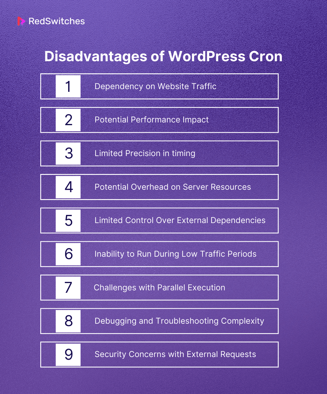 Disadvantages of WordPress Cron