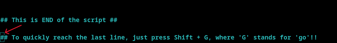 Move to the Last Line of the File