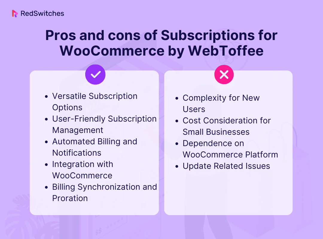 Pros of Subscriptions for WooCommerce by WebToffee