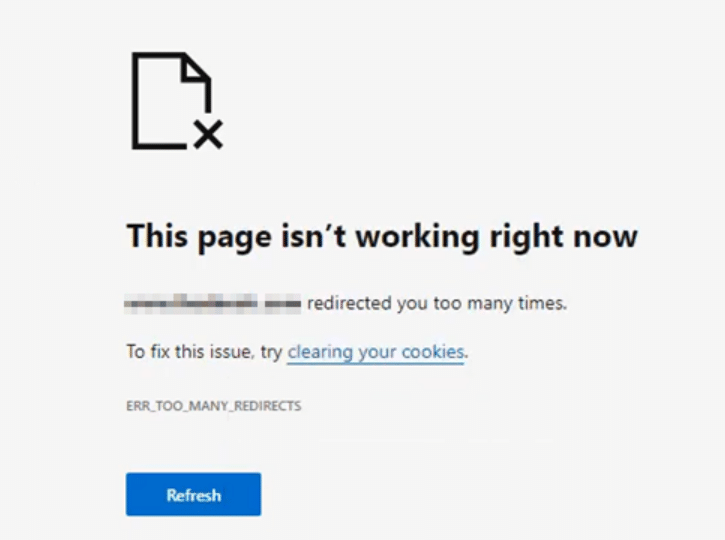 Too Many Redirects in Edge