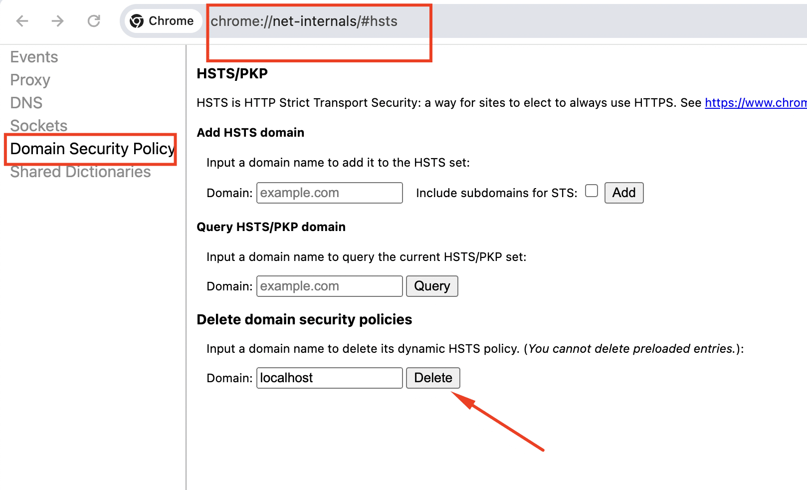 domain security policy