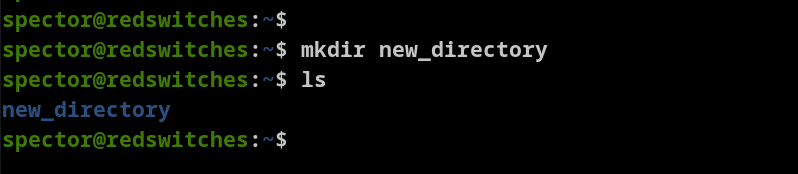 mkdir new directory ls