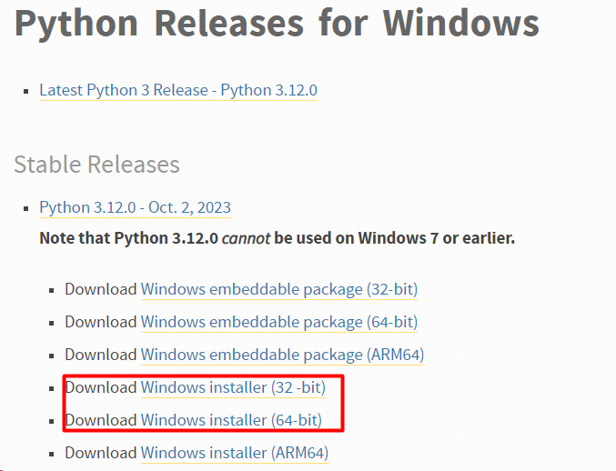 python release for windows