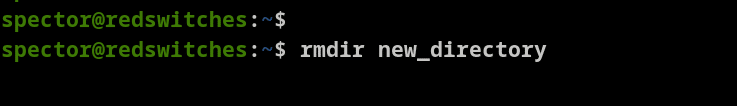 rmdir new directory
