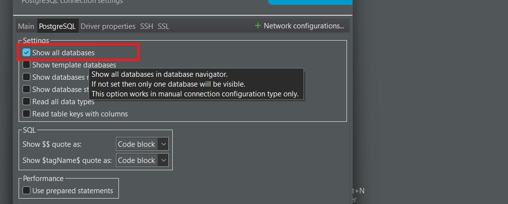 show all DB postgresql