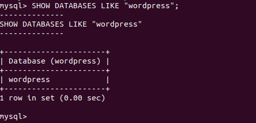 show database like wordpress