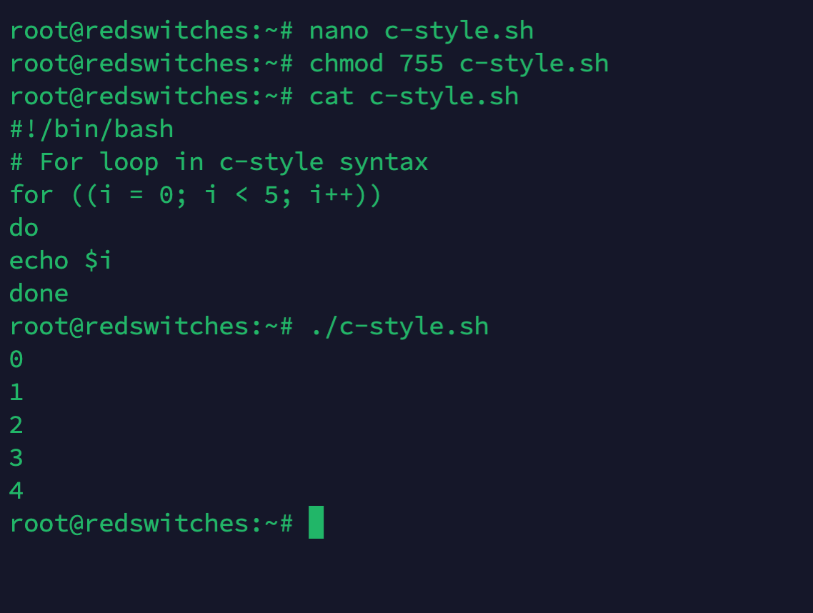 5 Use C-Style Syntax for Bash for loops