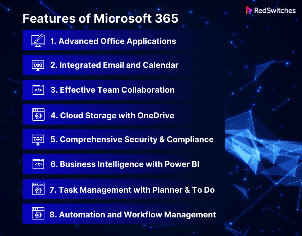 features of Microsoft 365